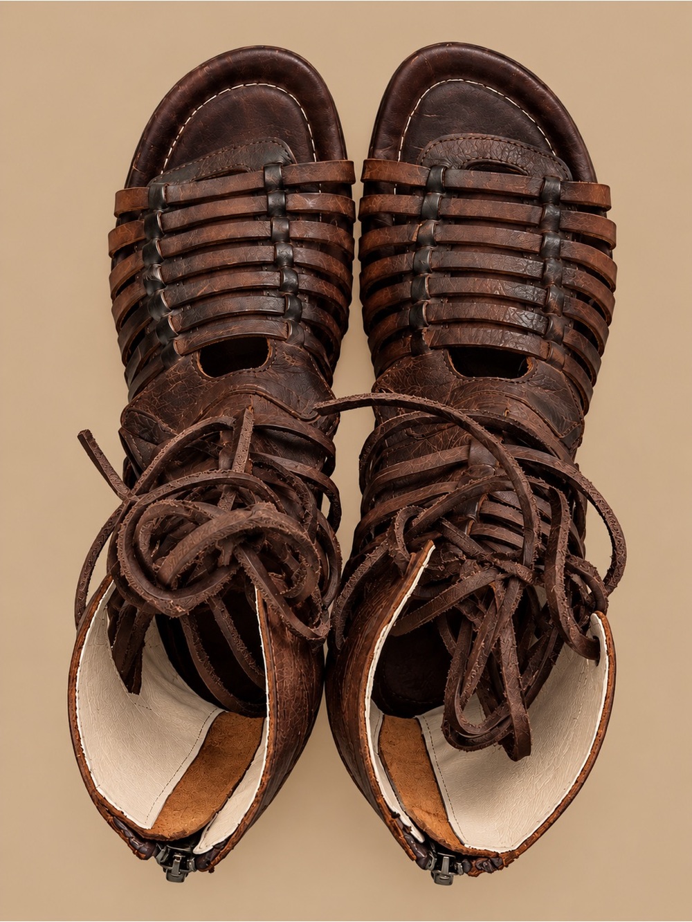 Freebird Sanibel Leather Gladiator Sandals Brown Size 8 BNWOT